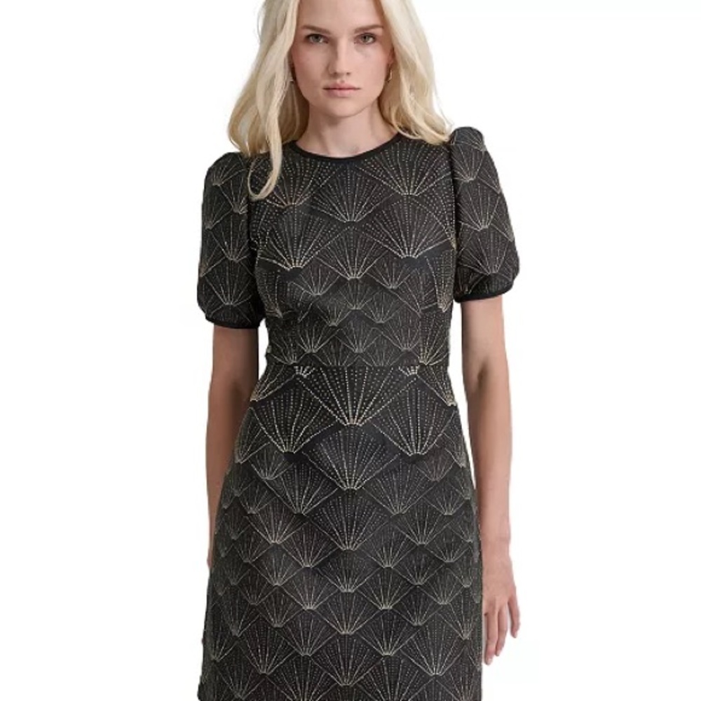 Elegant Black and Gold Women's Dress NWT